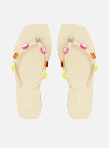 Chinelo de Dedo Off-White Square Diamond