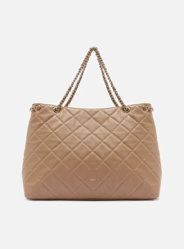 Bolsa Tote Nude Couro Matelassê Gab Grande