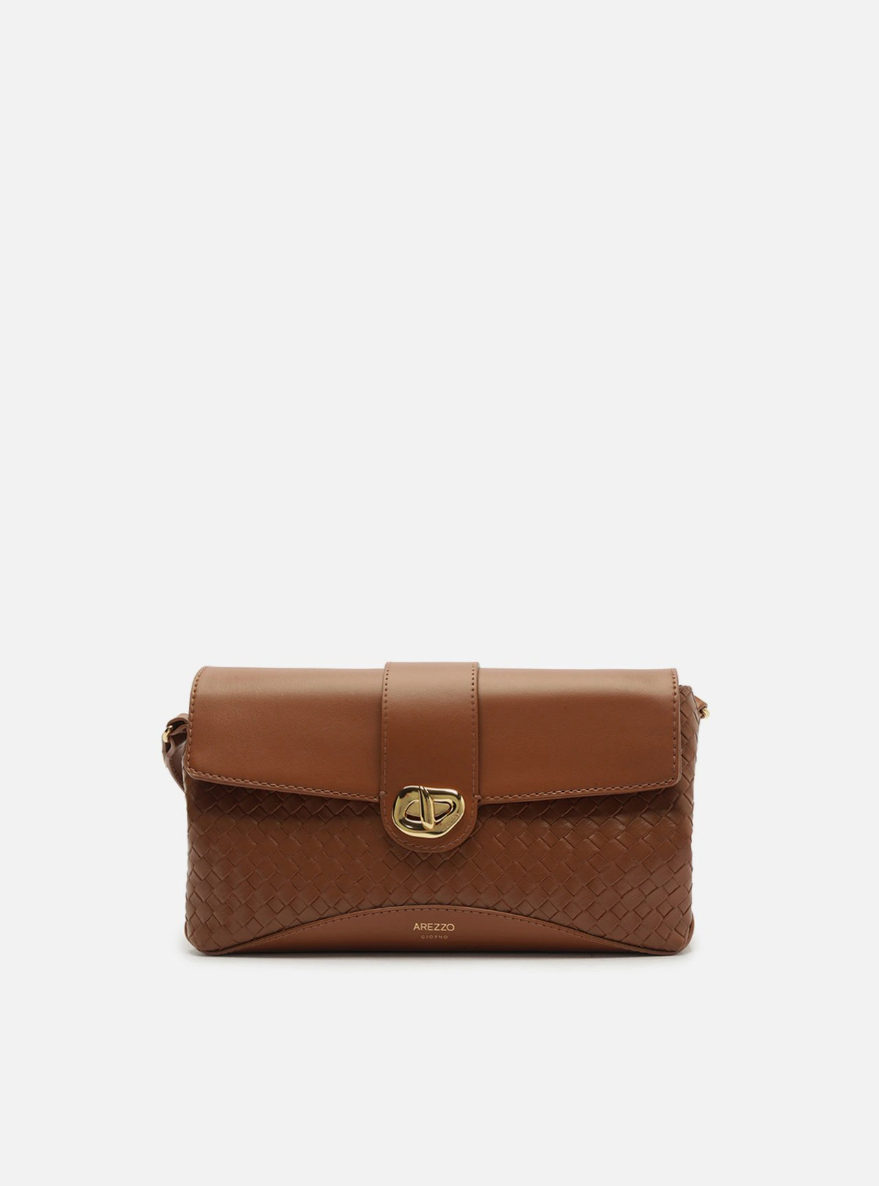 Bolsa Tiracolo Marrom Média Tressê Metal Orgânico
