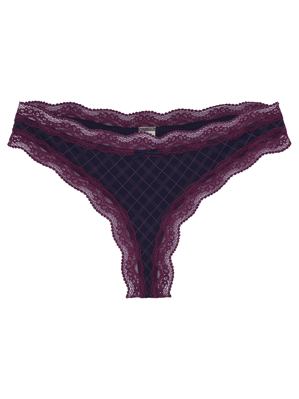 Calcinha Fio Microfibra Renda Pop Colors Roxo Uva