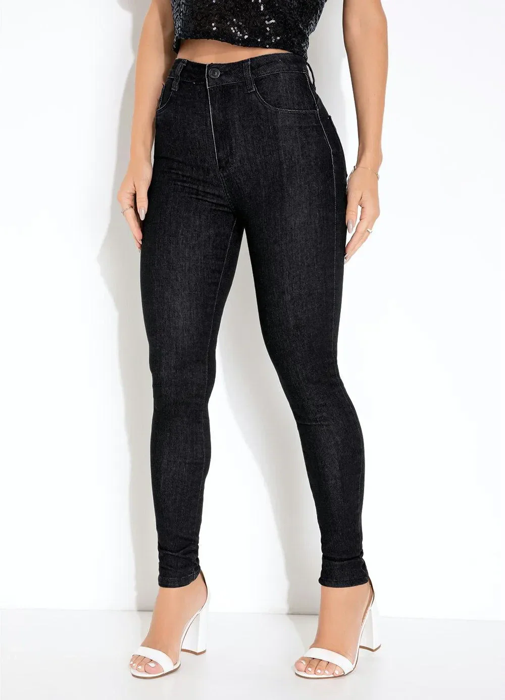 Sawary Jeans - Calça Jeans Preta Super Lipo Sawary