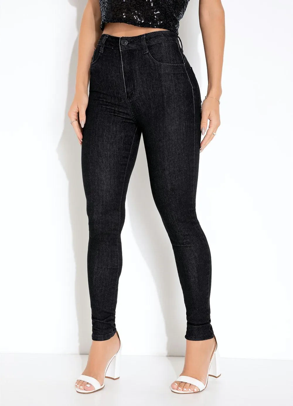 Sawary Jeans - Calça Jeans Preta Super Lipo Sawary