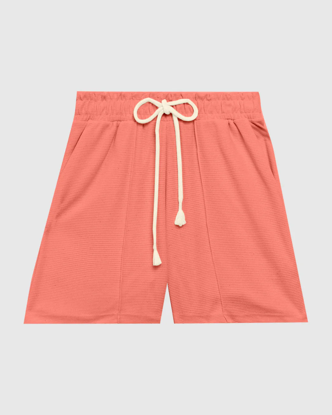 Shorts Feminino Cadarço Frontal Em Malha Texturizada