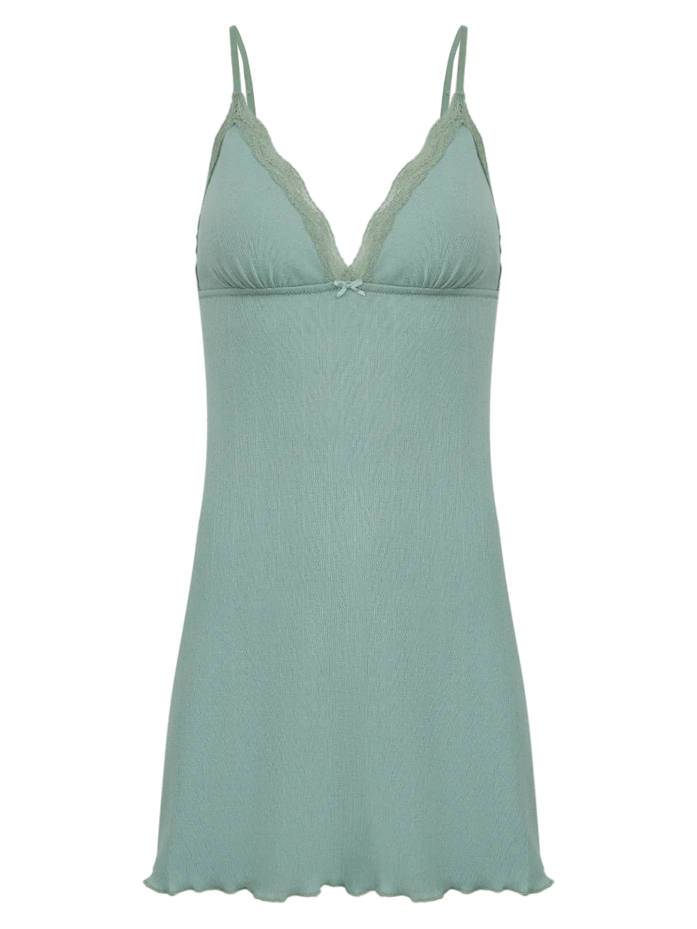 Camisola Curta Sem Manga Malha Pointelle Cleo Verde Iceberg Green