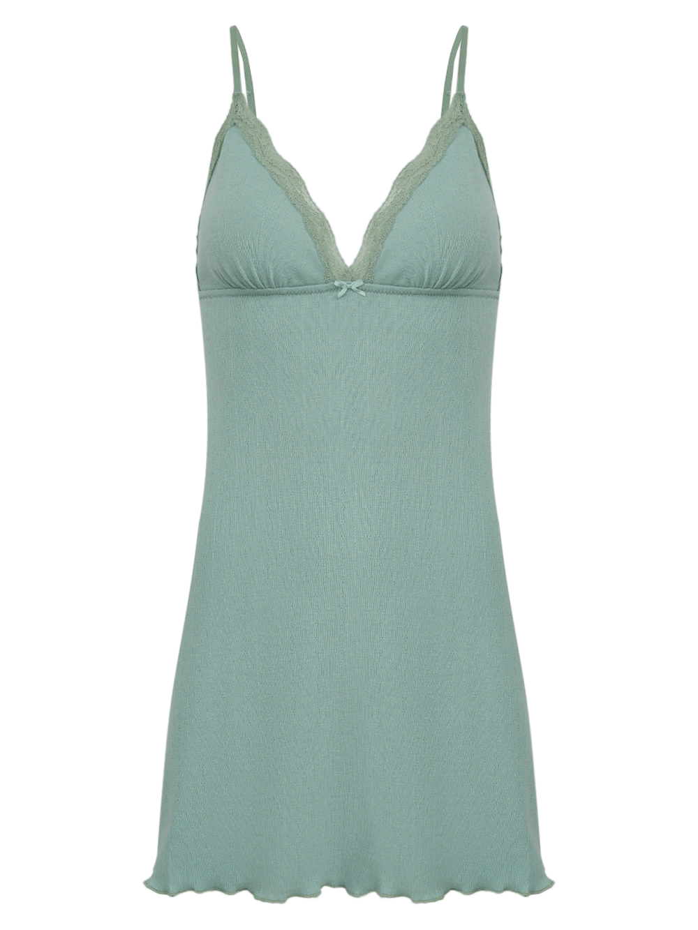 Camisola Curta Sem Manga Malha Pointelle Cleo Verde Iceberg Green