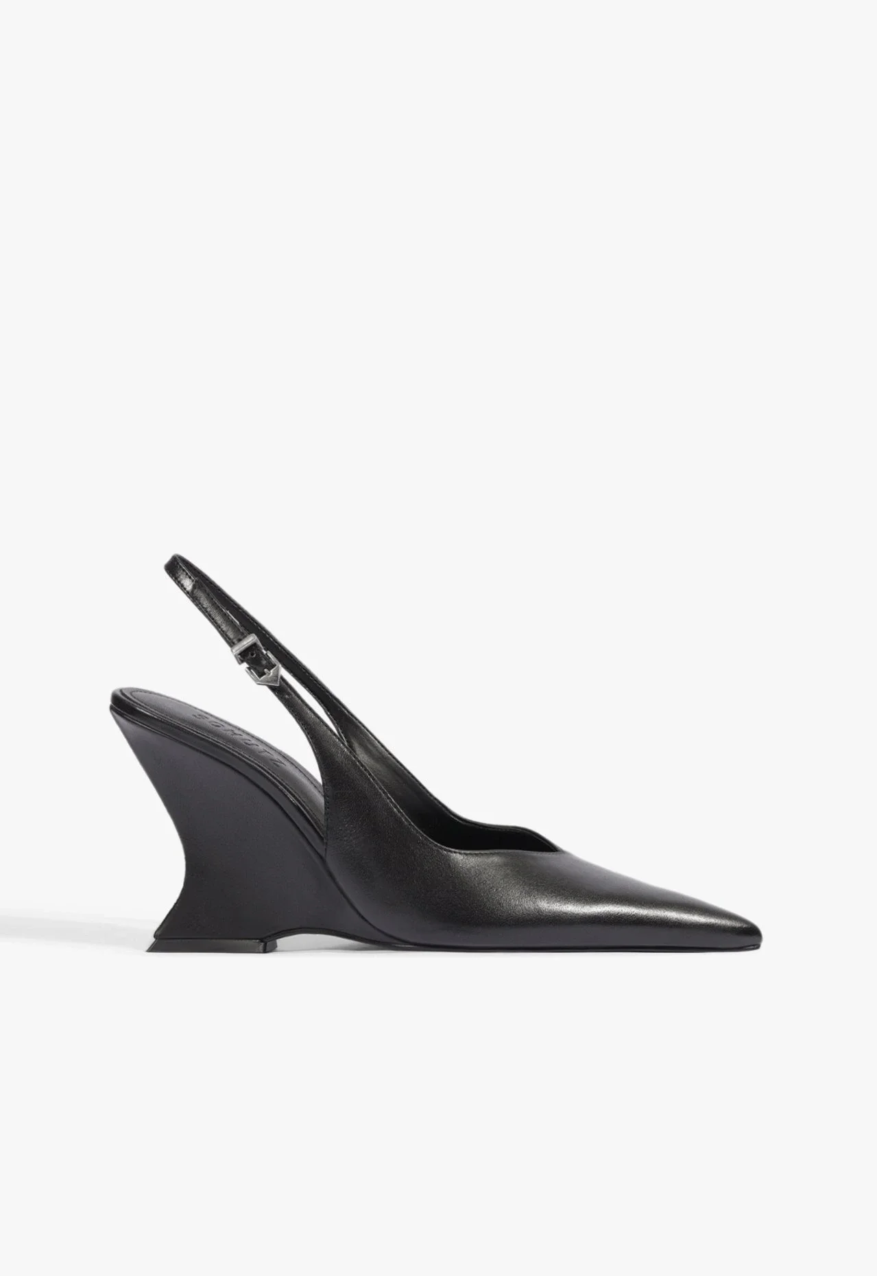 Scarpin Slingback Siena Couro Preto