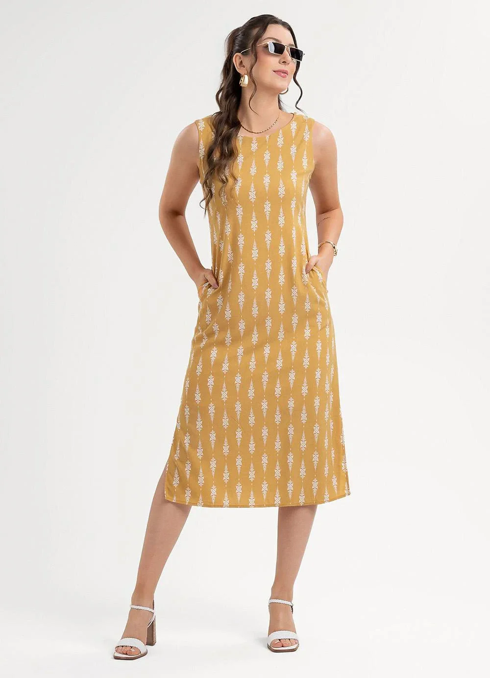Habana - Vestido Midi em Viscose Marrom