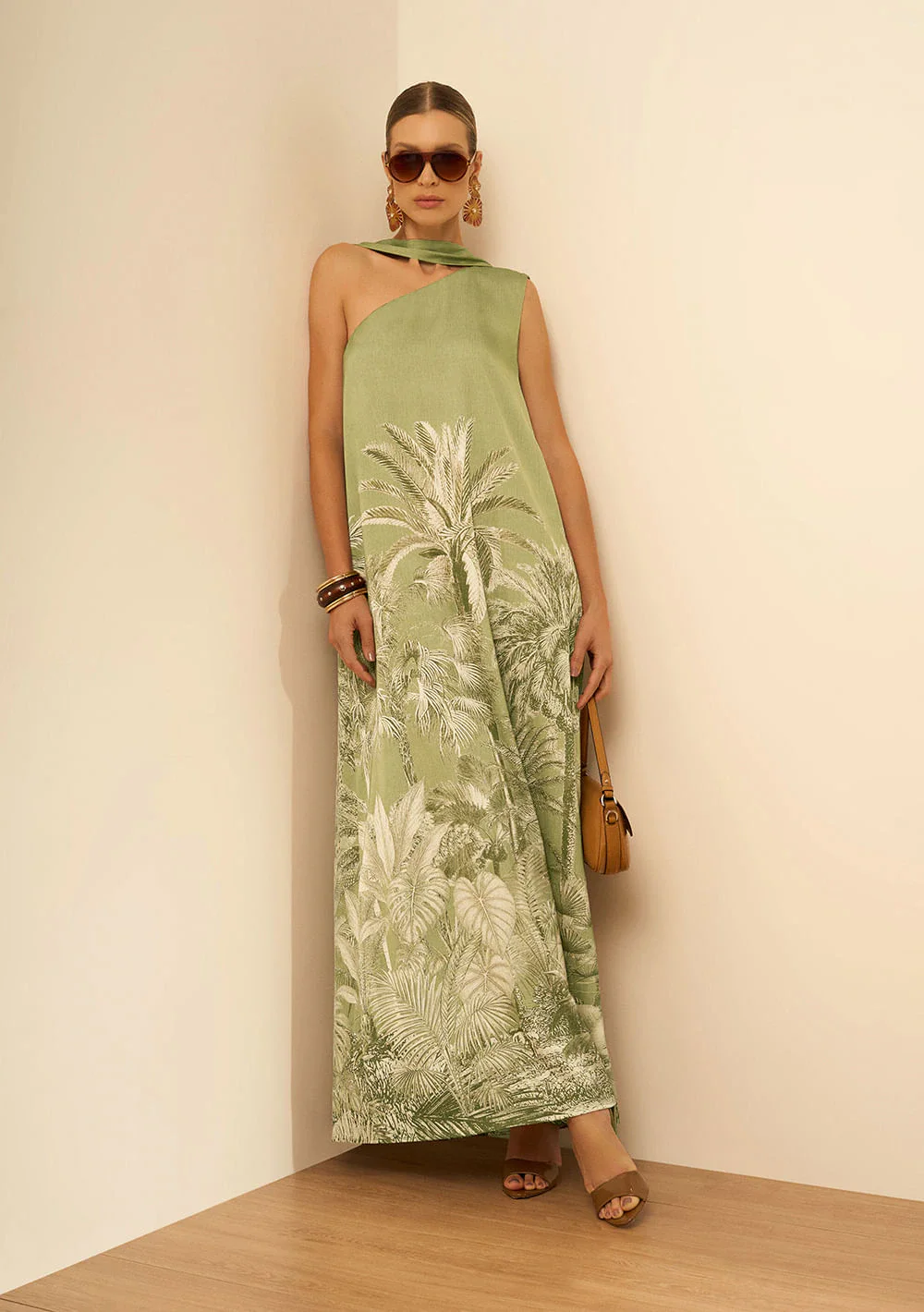 Vestido Um Ombro Só Nascente Verde