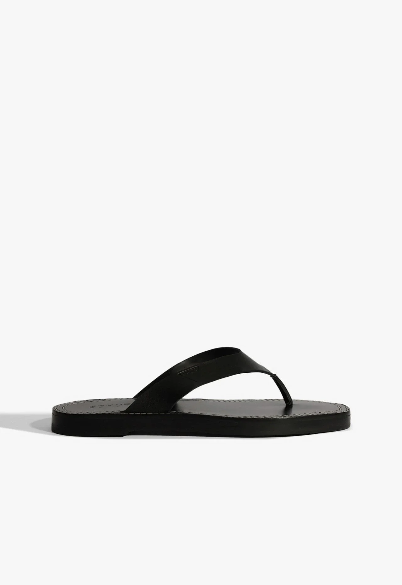 Chinelo Bico Qadrardo Couro Preto