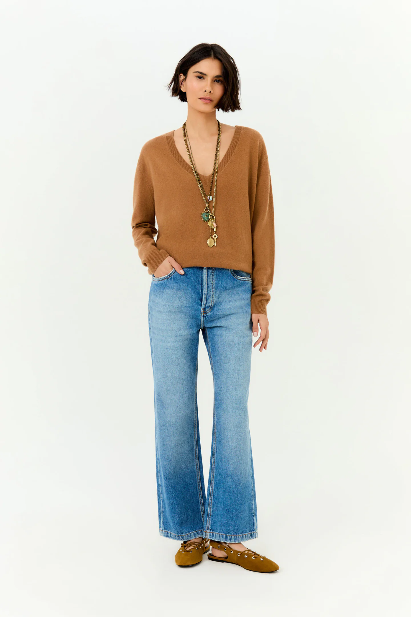 Calça Jeans Reta Botões Braguilha