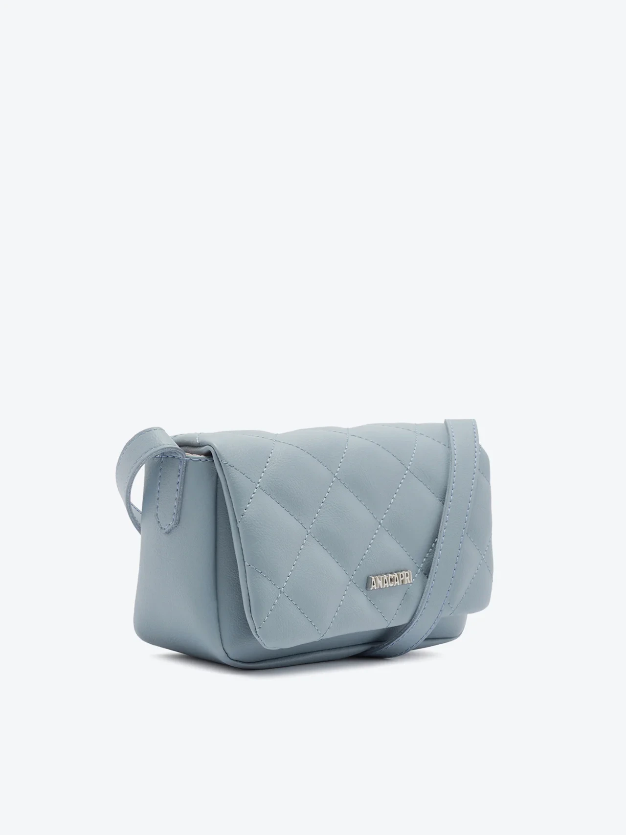 Bolsa Tiracolo Pequena Matelassê Triangular Envelope Azul