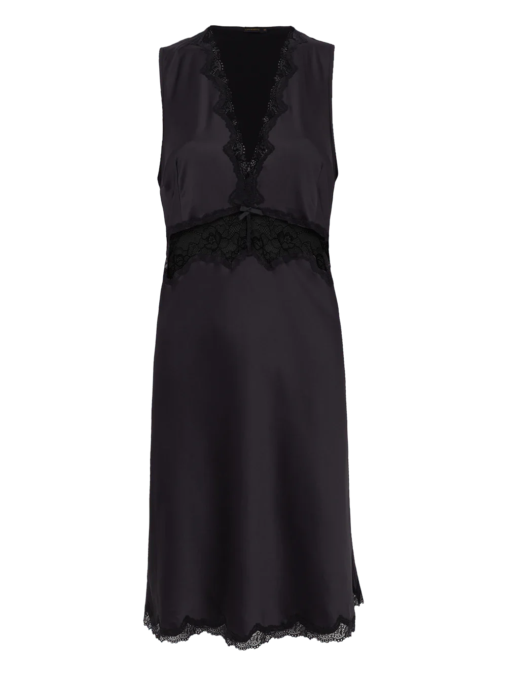 Camisola Curta Alça Larga Cetim Bella Luna Preto