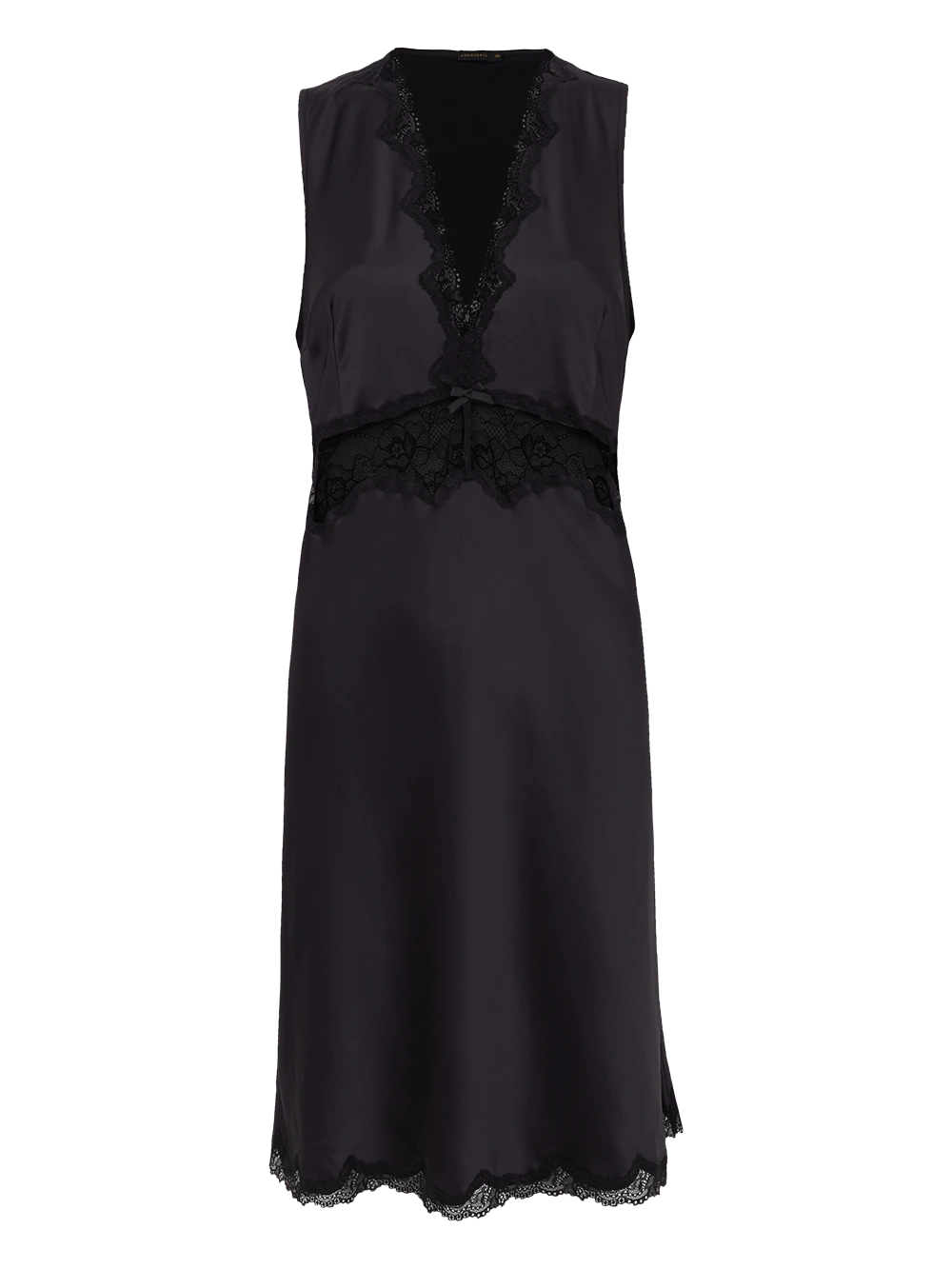 Camisola Curta Alça Larga Cetim Bella Luna Preto