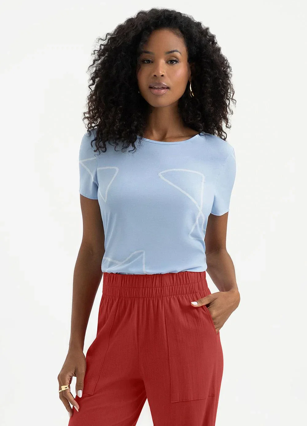 Cativa - Blusa em Misturinha Azul Claro