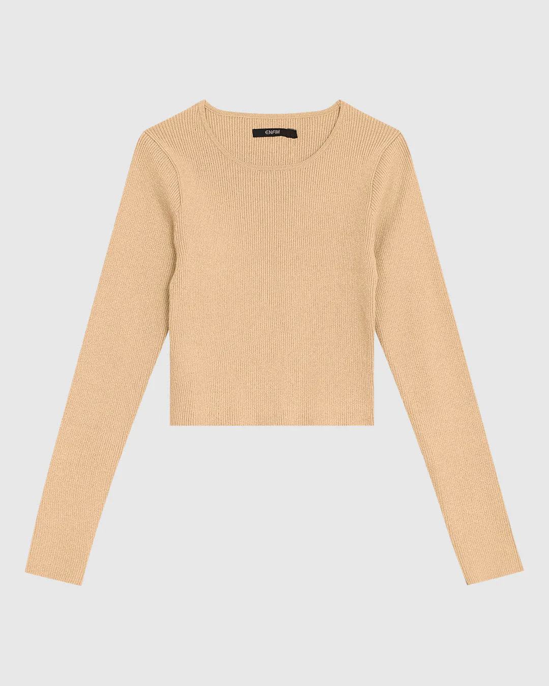 Blusa Cropped Feminina Manga Longa Em Tricô Metalizado - ENFIM