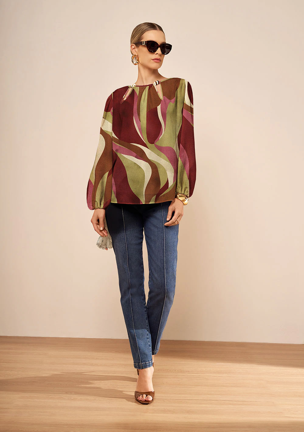 Blusa Manga Longa Amarílis Rosa