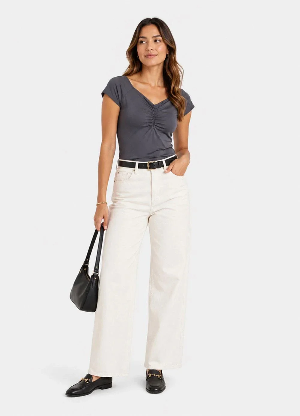 Infinita Cor - Blusa Feminina em Touch Skin Cinza