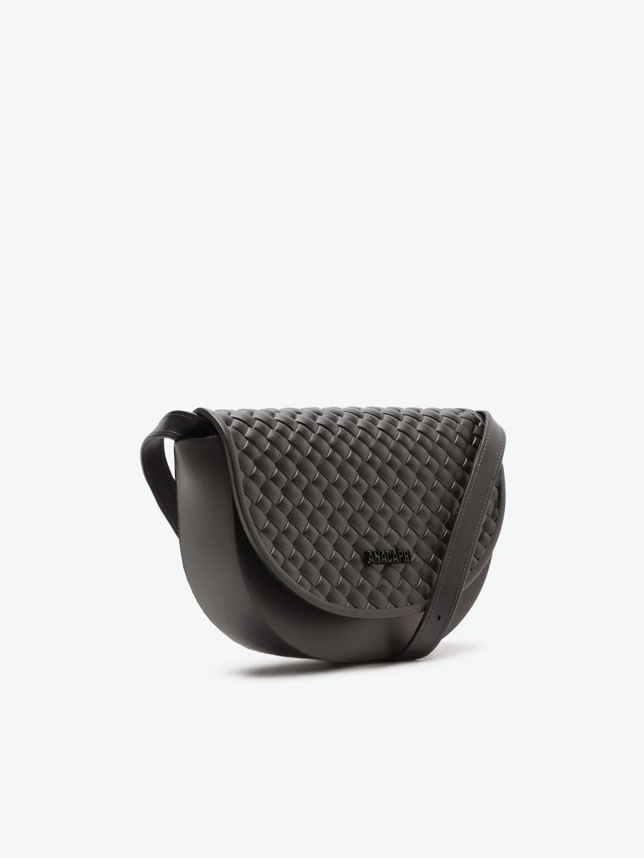 Bolsa Tiracolo Pequena Entrelaçada Preta