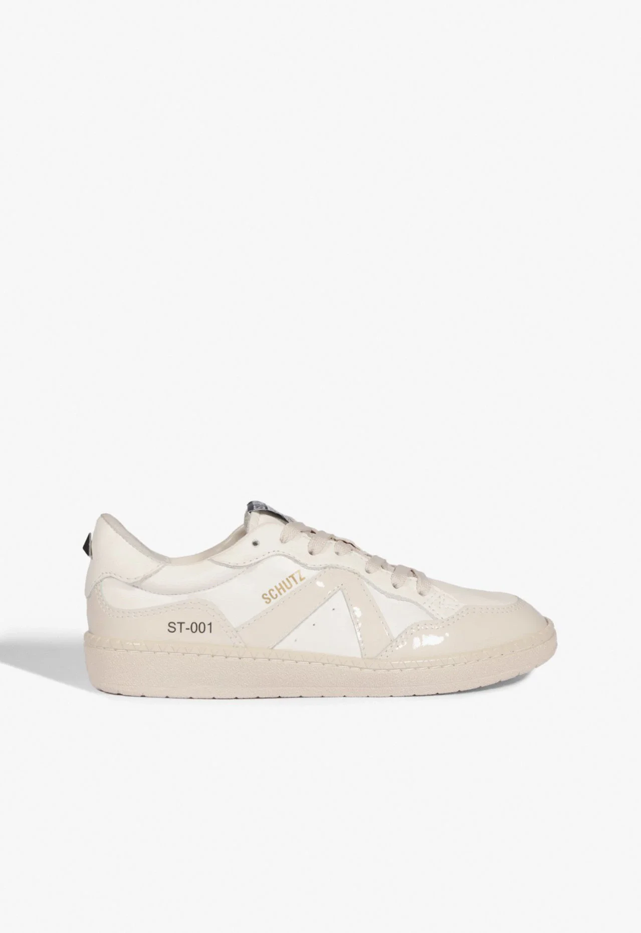 Tênis ST 001 Couro Branco e Nude