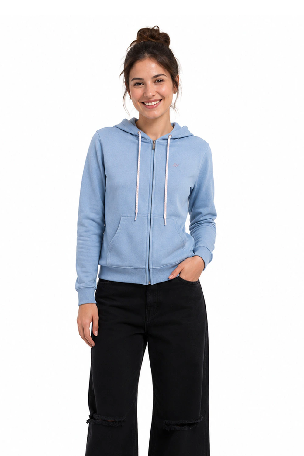 Moletom Aberto Feminino Aeropostale MESCLA AZUL CLARO