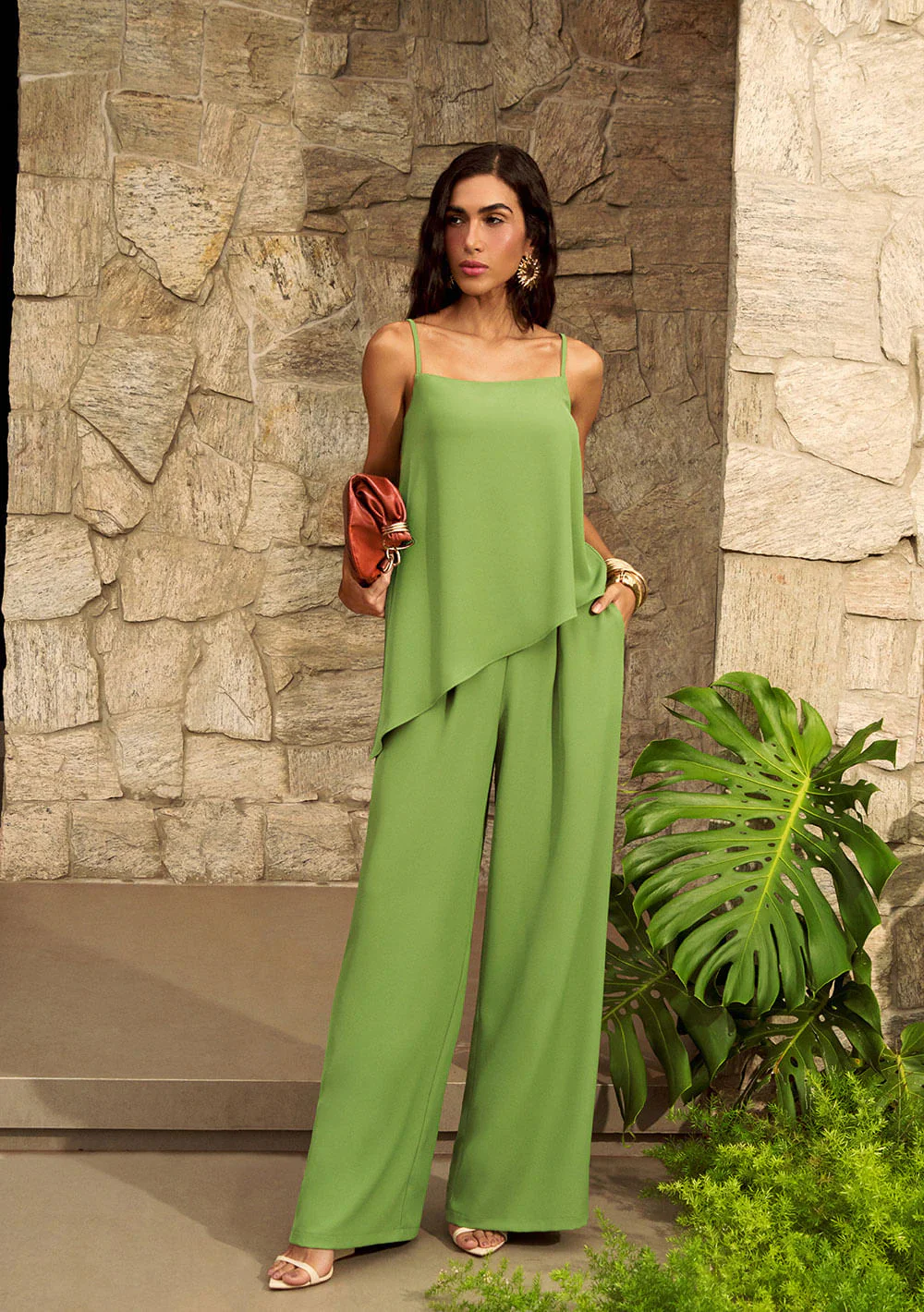 Calça Zinco Reta Alta Verde