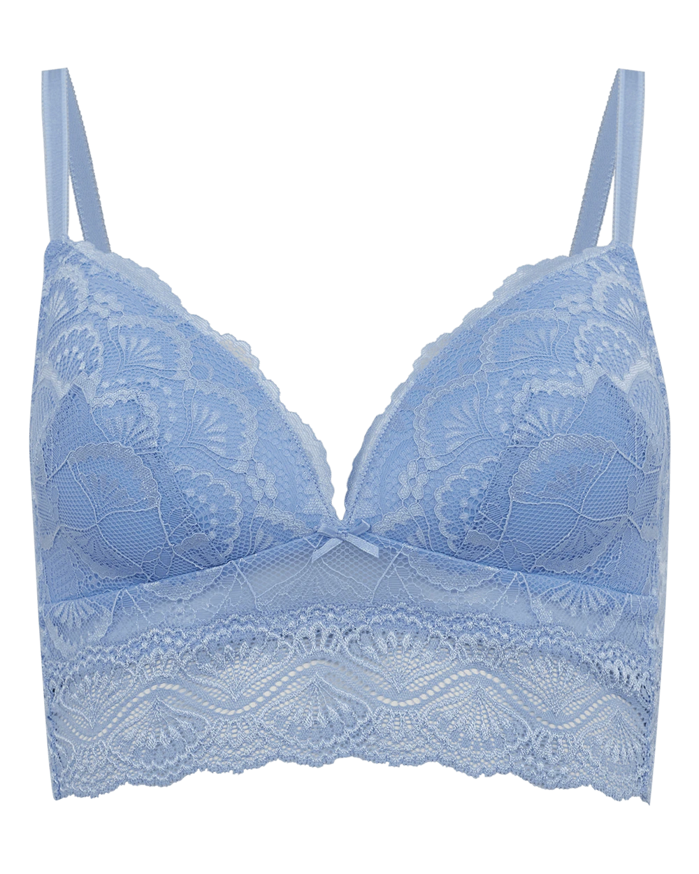 Sutiã Triângulo Bojo Renda Shiny Love Azul Bel Air