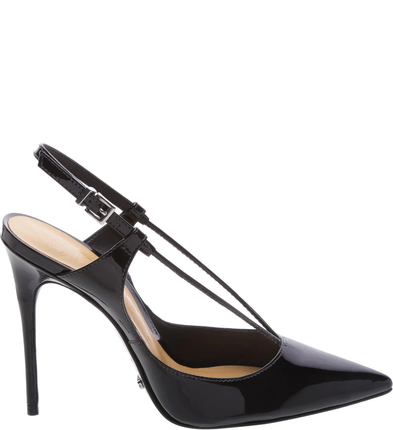 Scarpin Slingback Sanem Verniz Preto