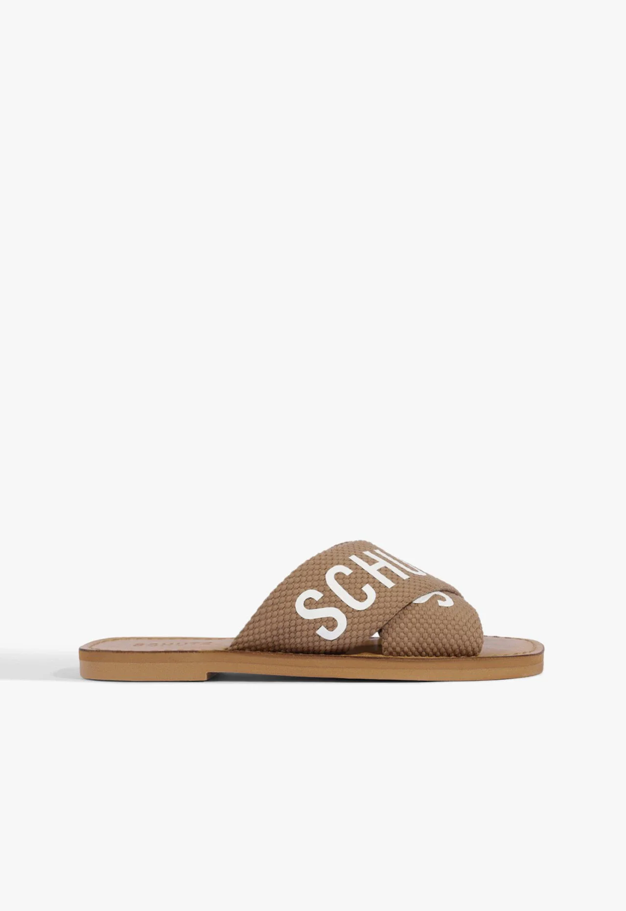 Sandália Rasteira X Schutz Logo Marrom
