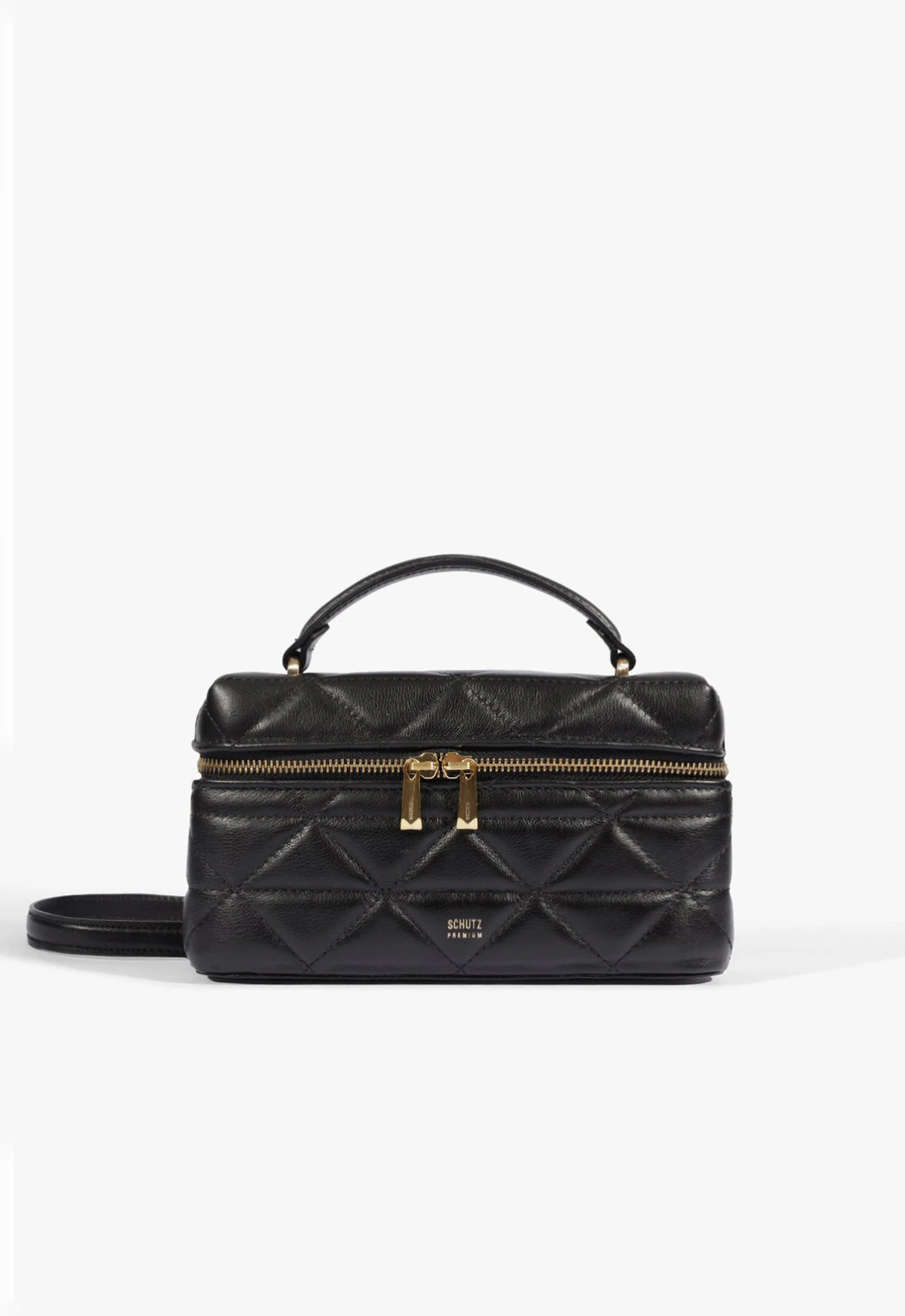 Bolsa Satchel Vanity Média Couro Preta