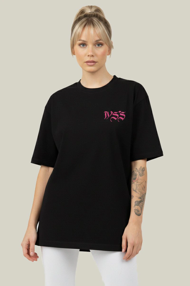 Camiseta Oversized Feminina Preta Algodão Prime WSS Scarcat Preto