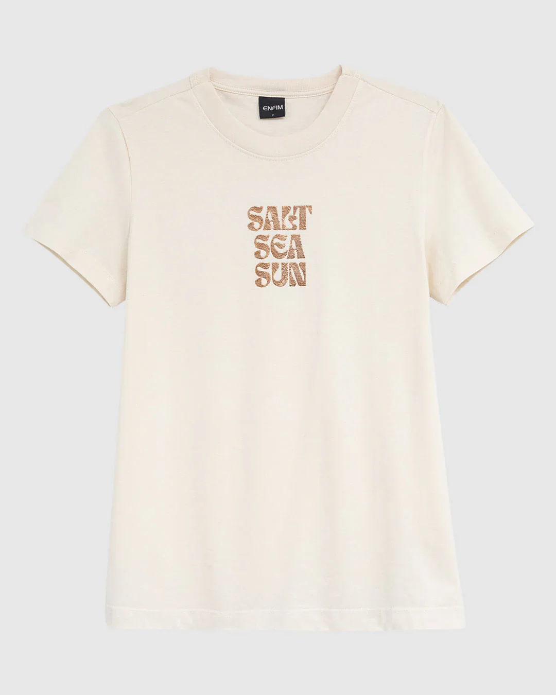 Camiseta Feminina Slim Salt Sea Sun Em Algodão - ENFIM