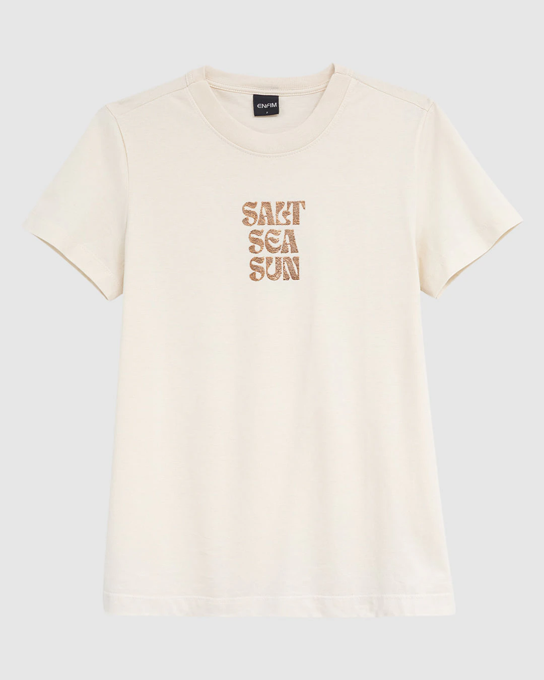 Camiseta Feminina Slim Salt Sea Sun Em Algodão - ENFIM