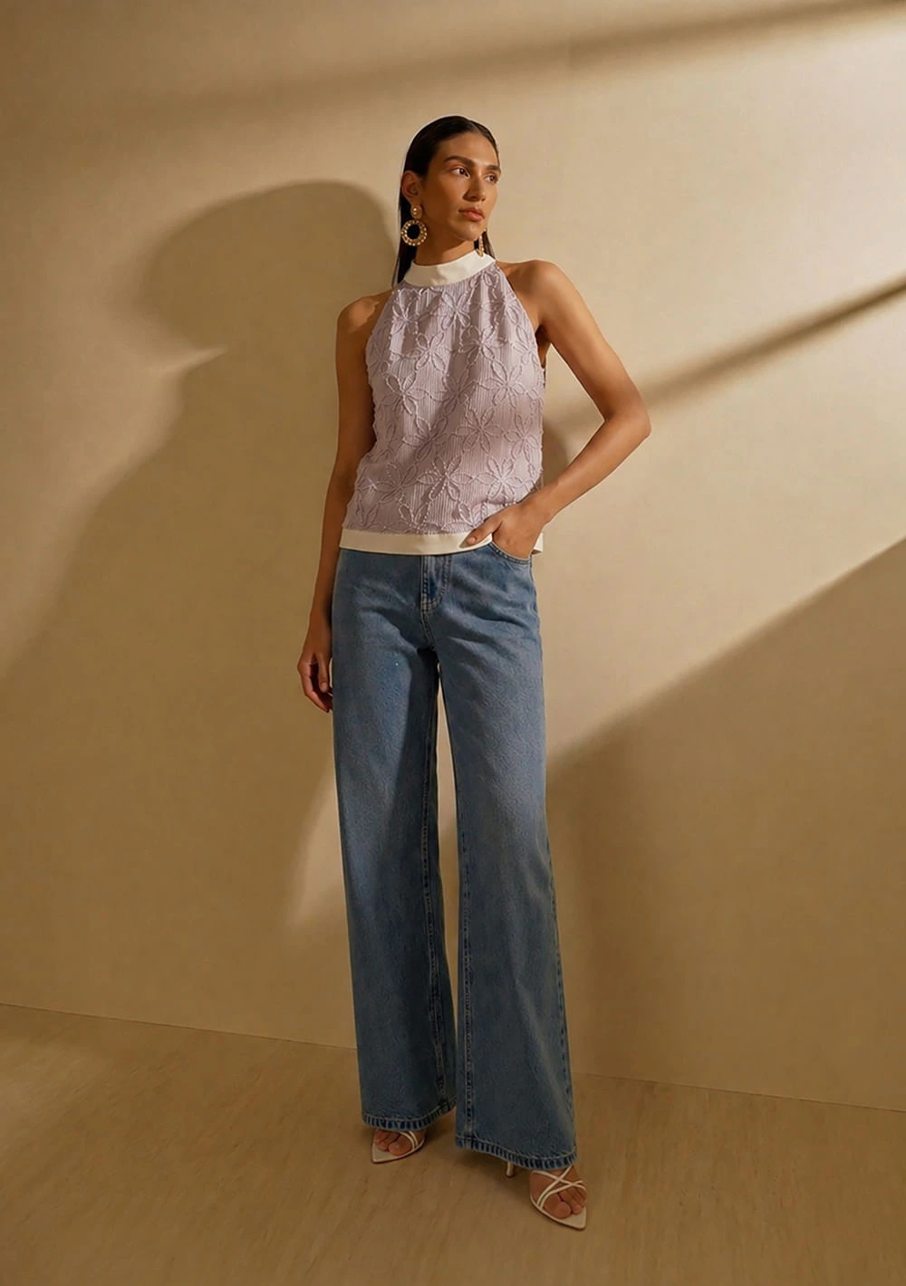 Calça Iódice Wide Alta Azul