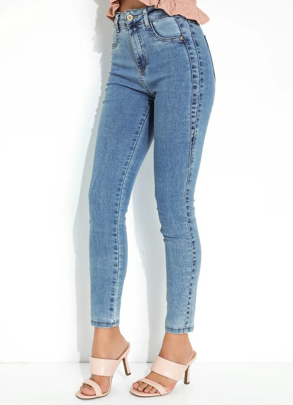 Sawary Jeans - Calça Jeans Cigarrete com Recortes Sawary