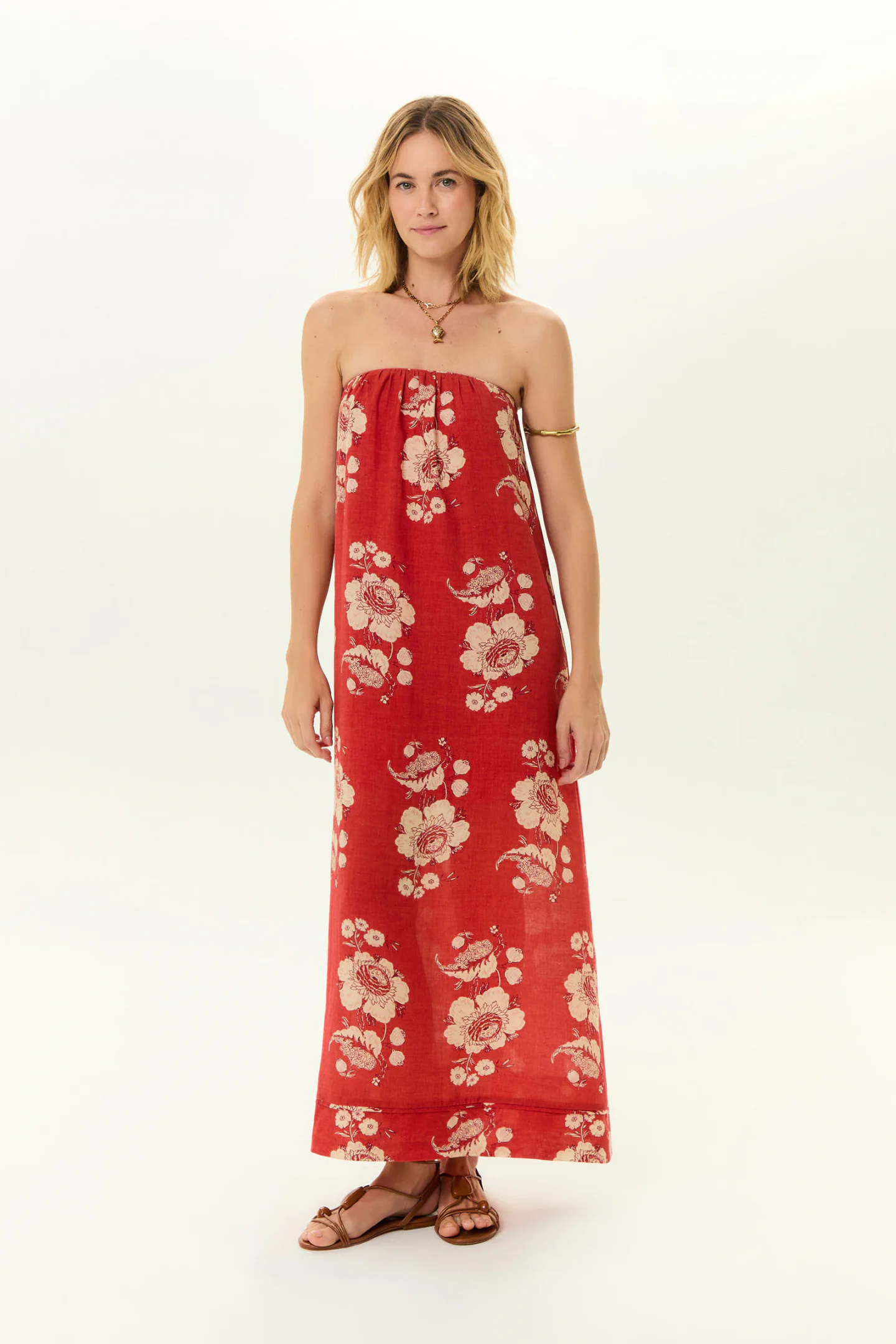 Vestido Sem Alca Estampa Fleur a