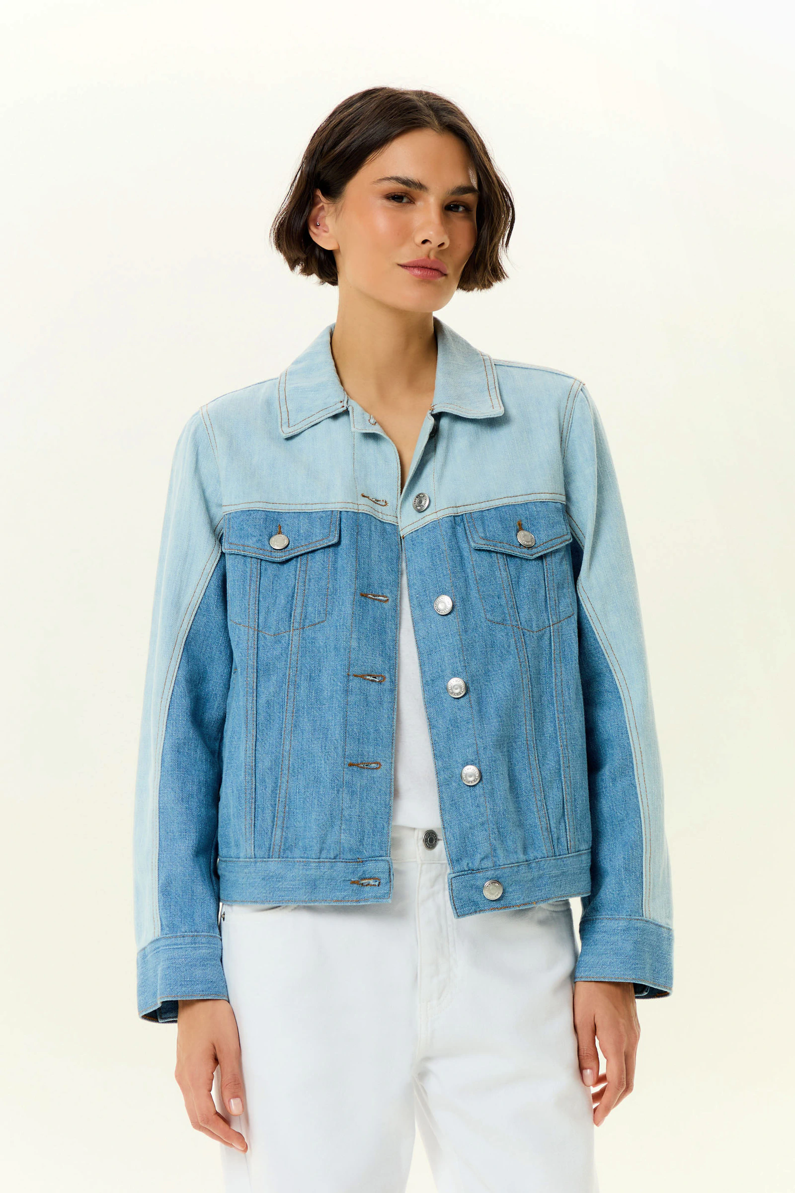 Jaqueta Jeans Mix De Lavagens