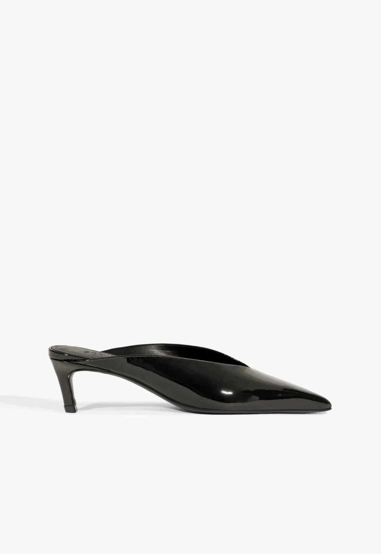 Mule Loren Couro Verniz Preto
