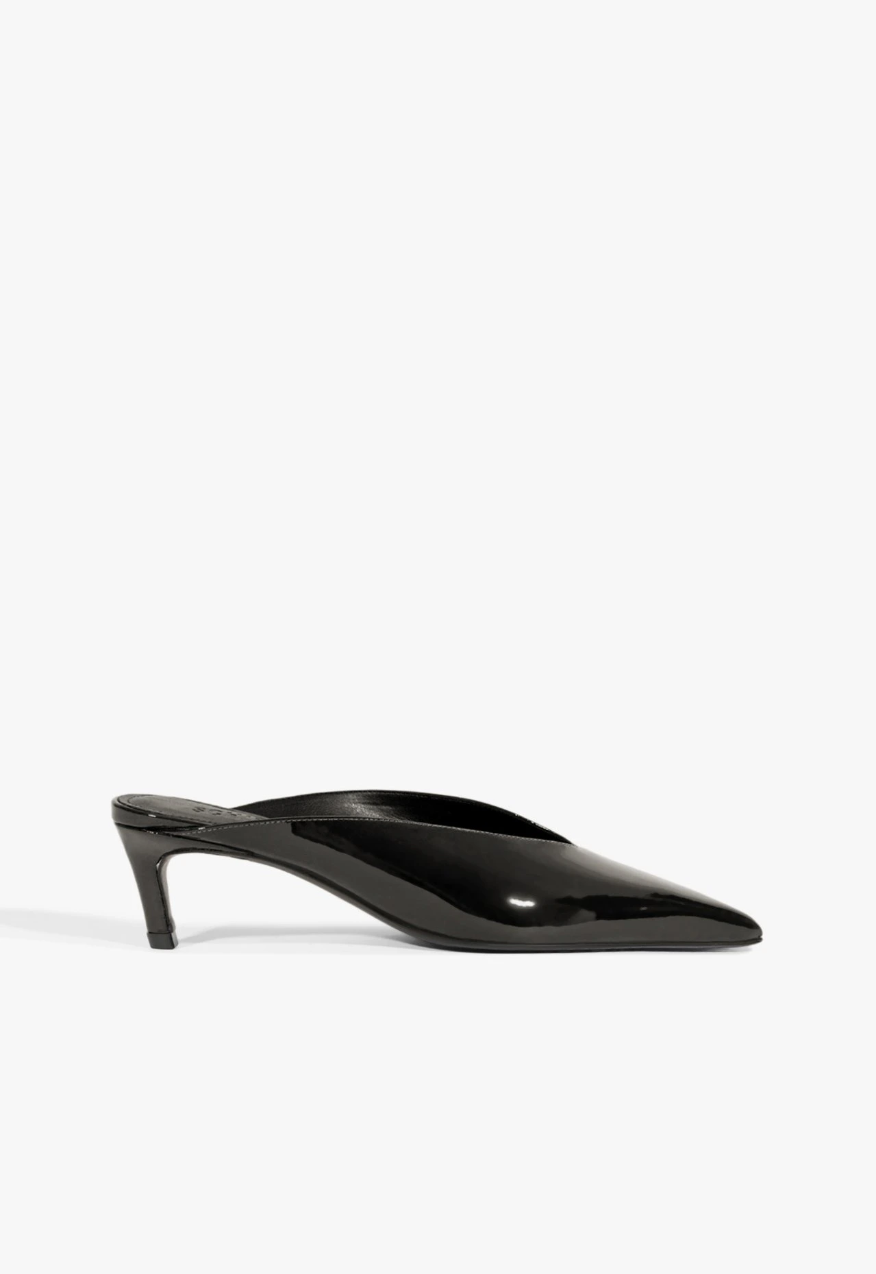 Mule Loren Couro Verniz Preto