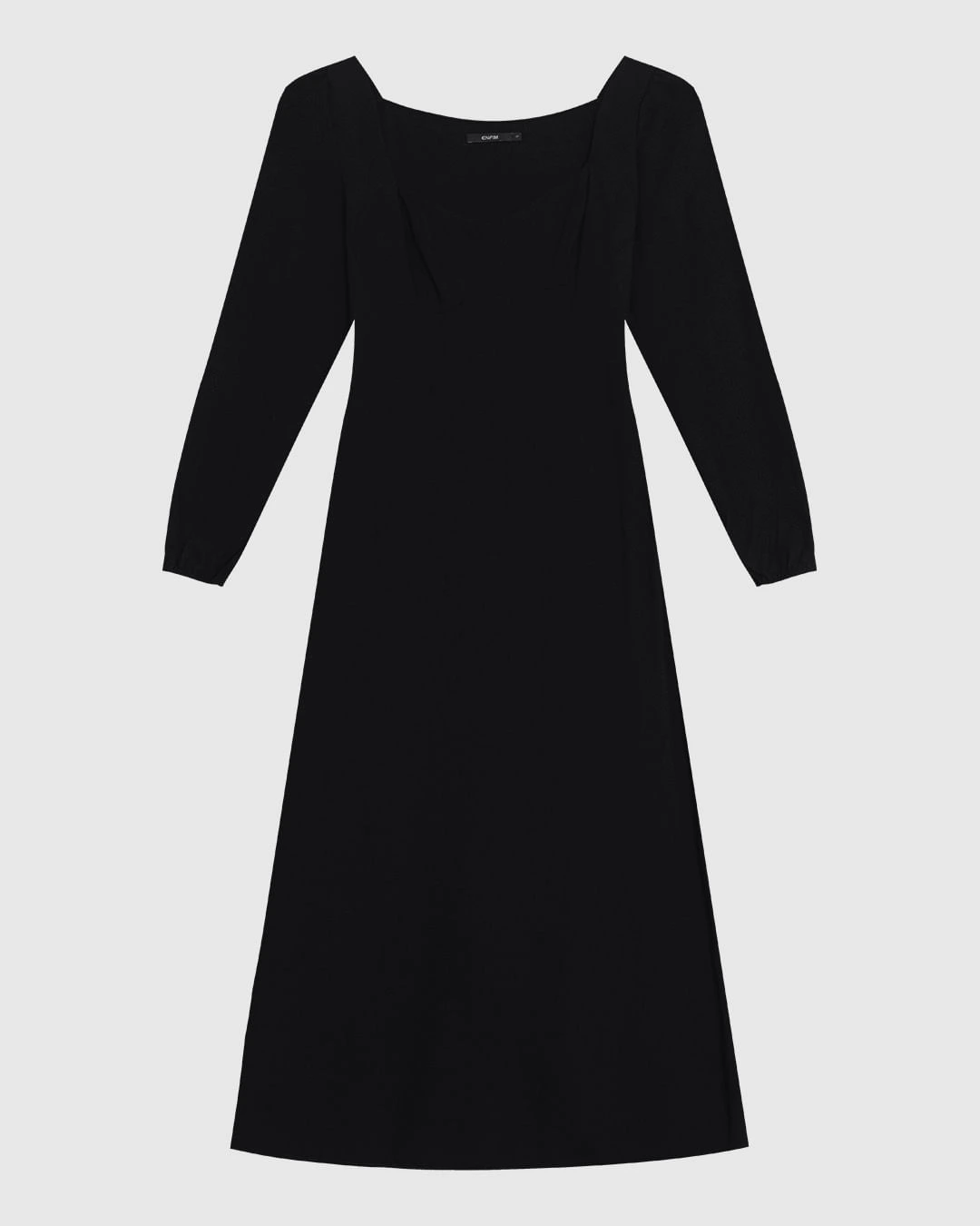 Vestido Midi Feminino Manga Longa Em Viscose - ENFIM