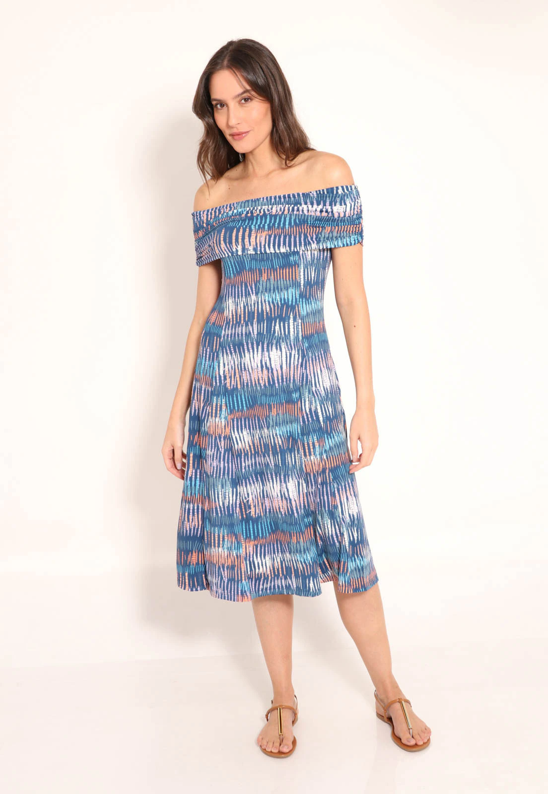 Vestido Midi Fluxy Ombro a Ombro - Taipe