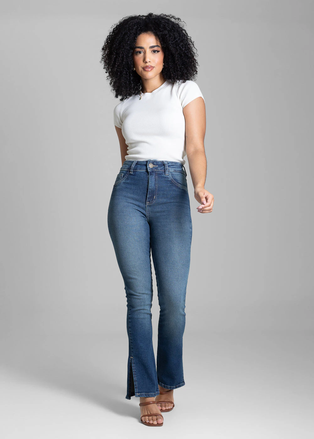 Calça Jeans Sawary Reta Fenda - 282703 AZUL
