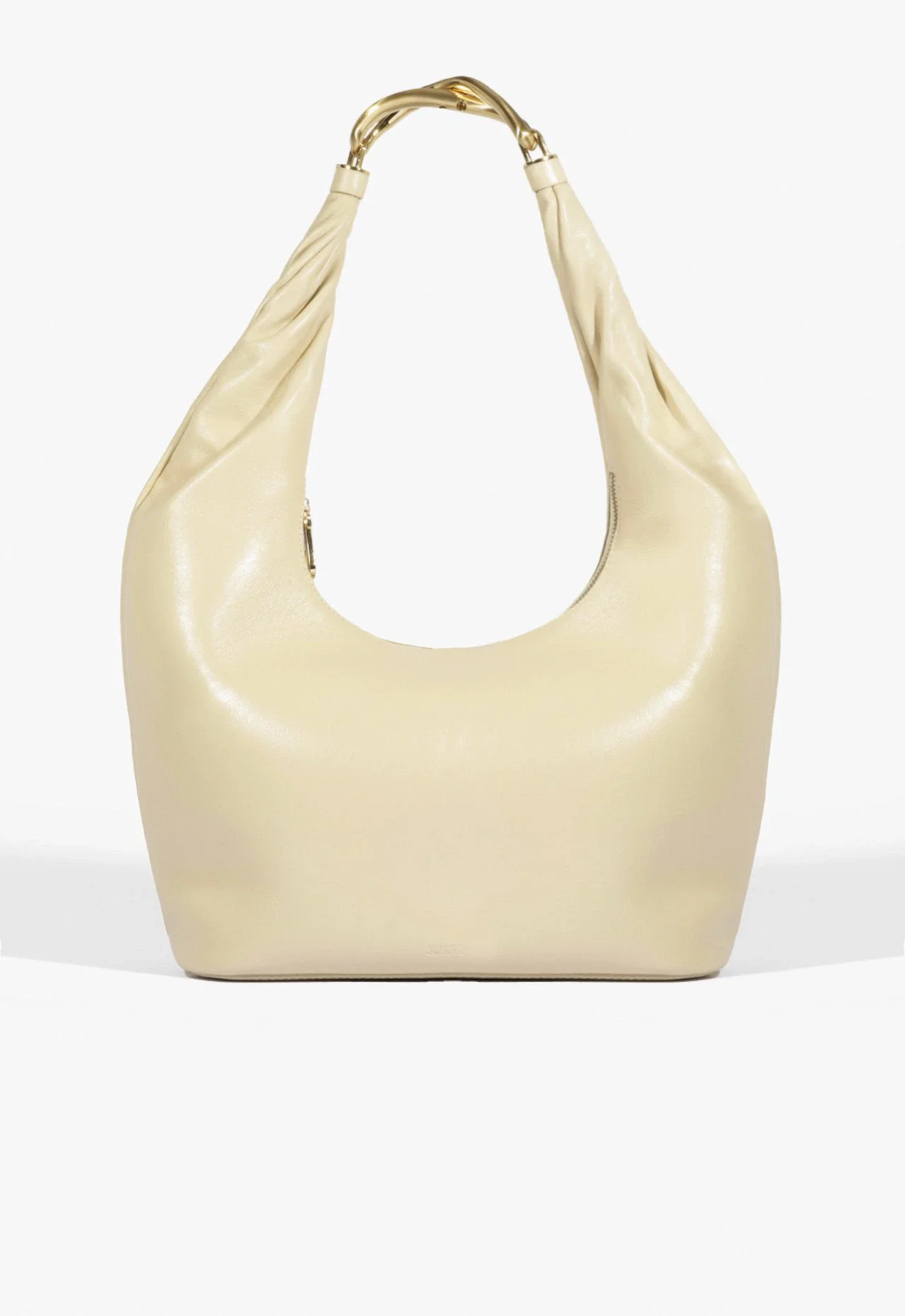 Bolsa Maxi Hobo Couro Metal Branca