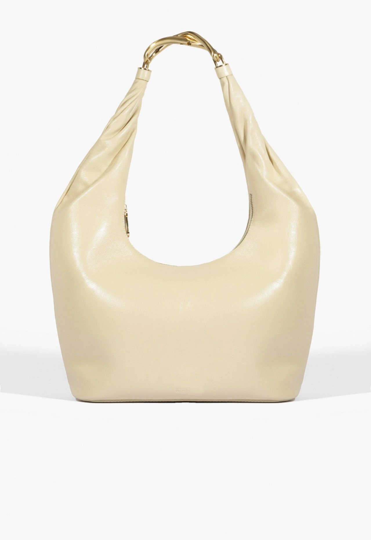 Bolsa Maxi Hobo Couro Metal Branca