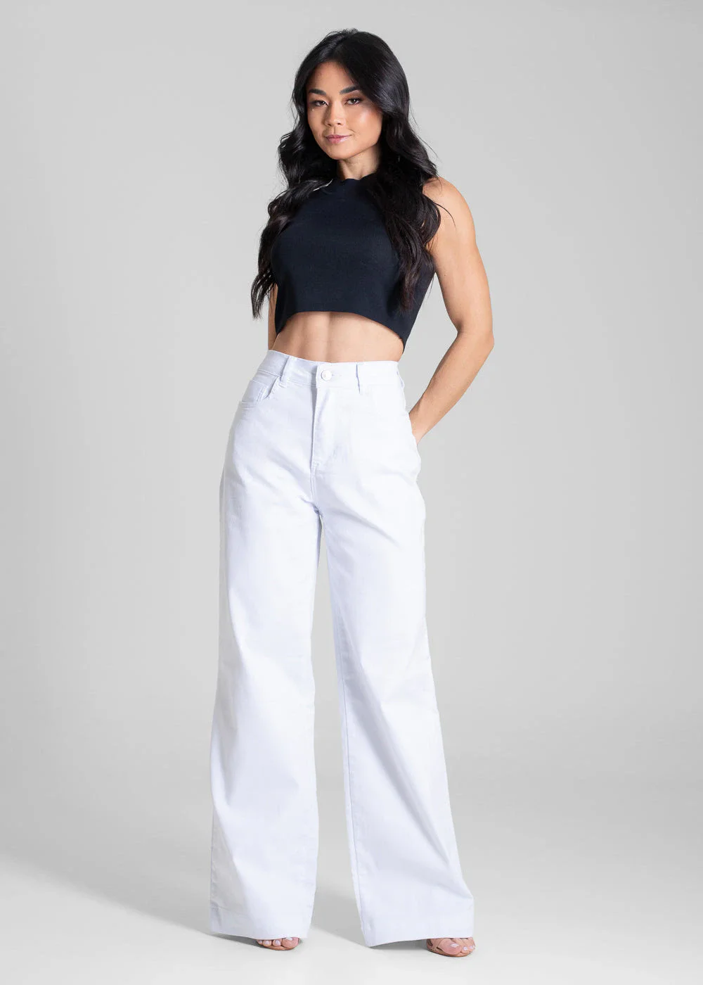 Calça Sarja Sawary Wide Leg - 283154 BRANCO
