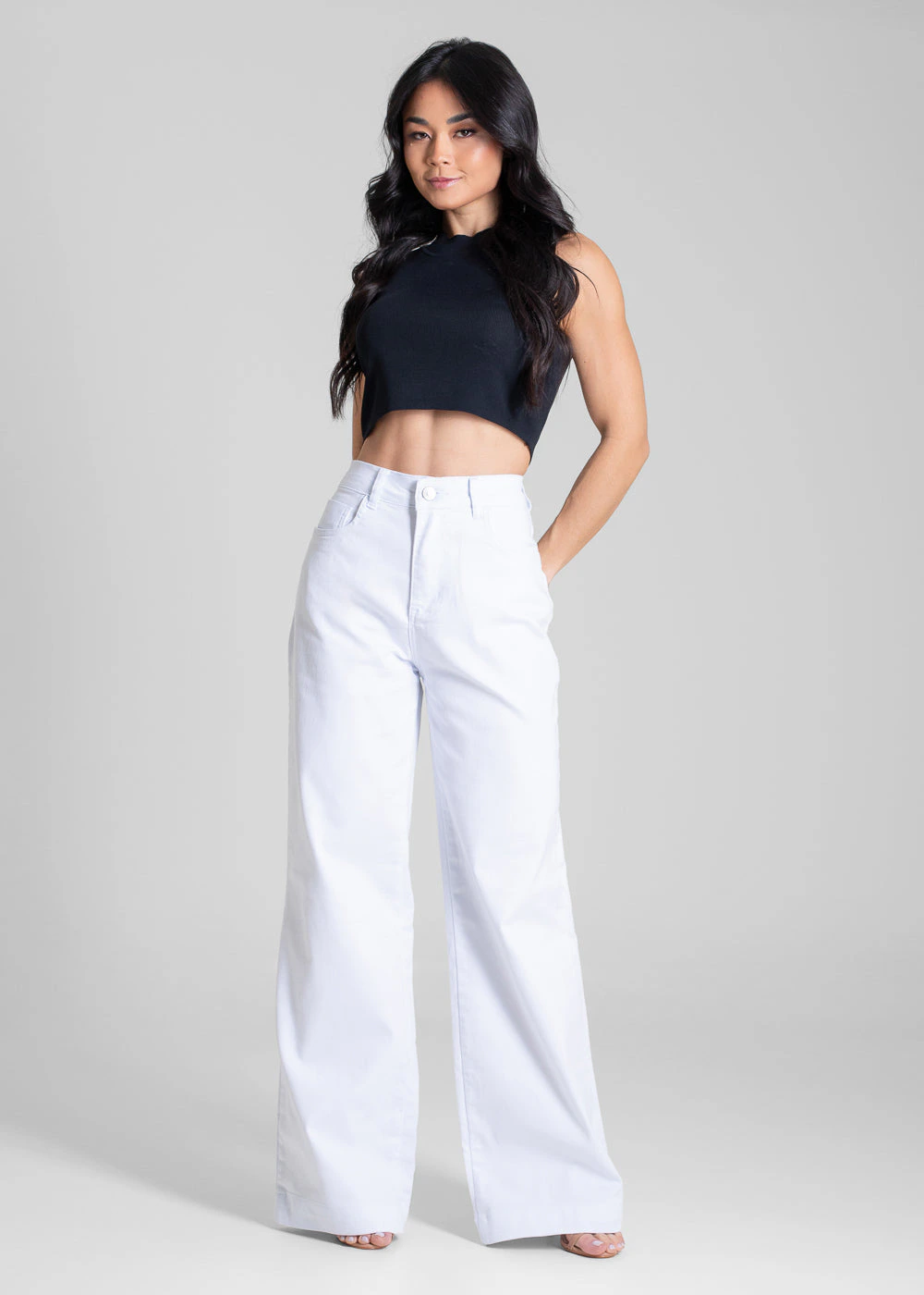 Calça Sarja Sawary Wide Leg - 283154 BRANCO