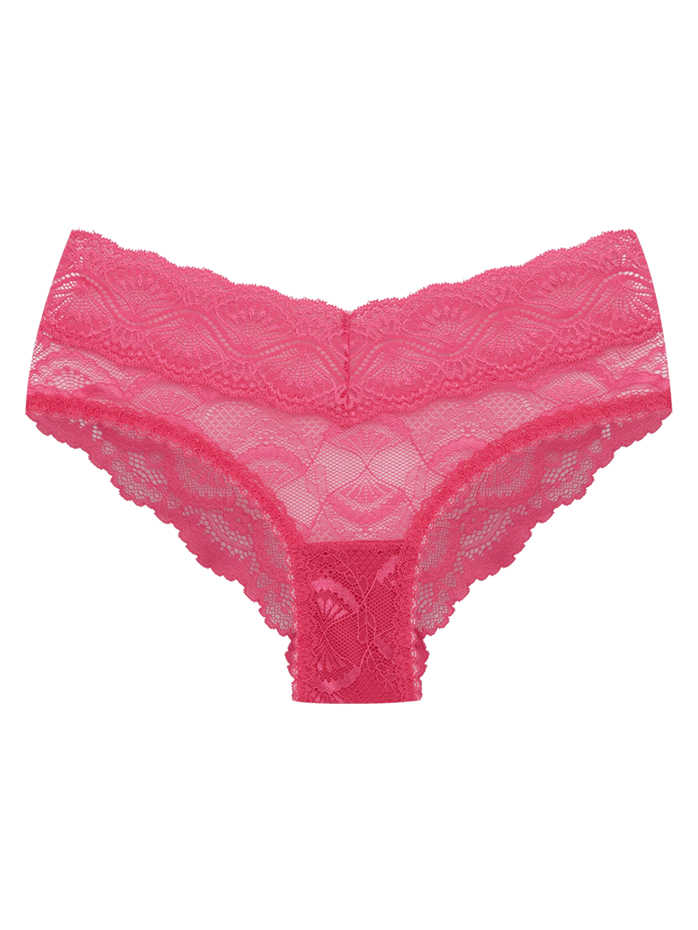 Calcinha Boyshort Renda Shiny Love Rosa Vibrante