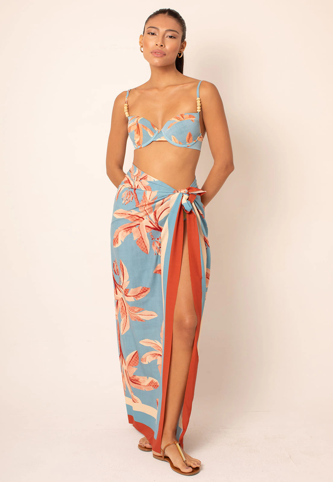 Saída de Praia Canga Versátil - Tropical Azure