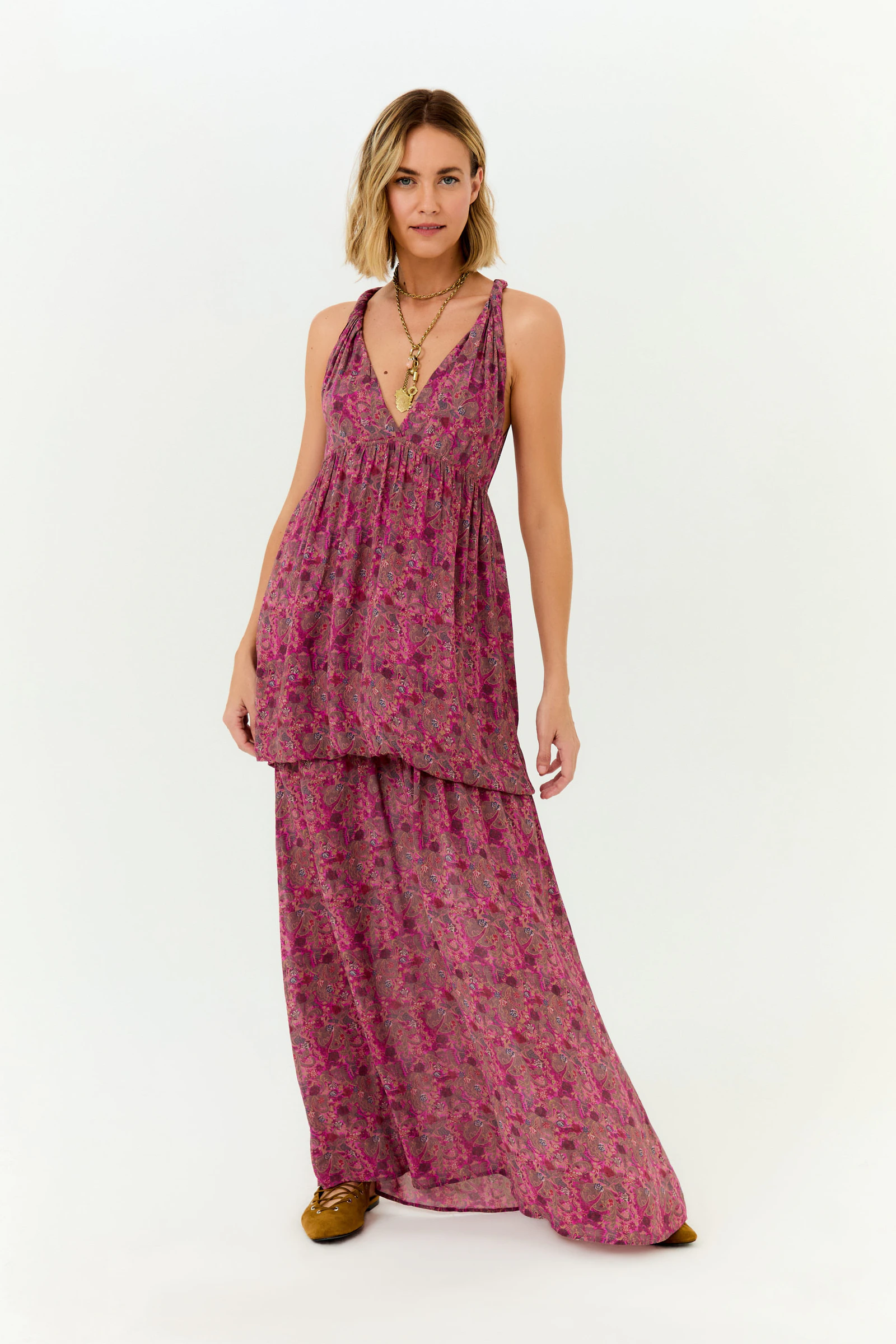 Vestido Longo Ggt Estampa Cora