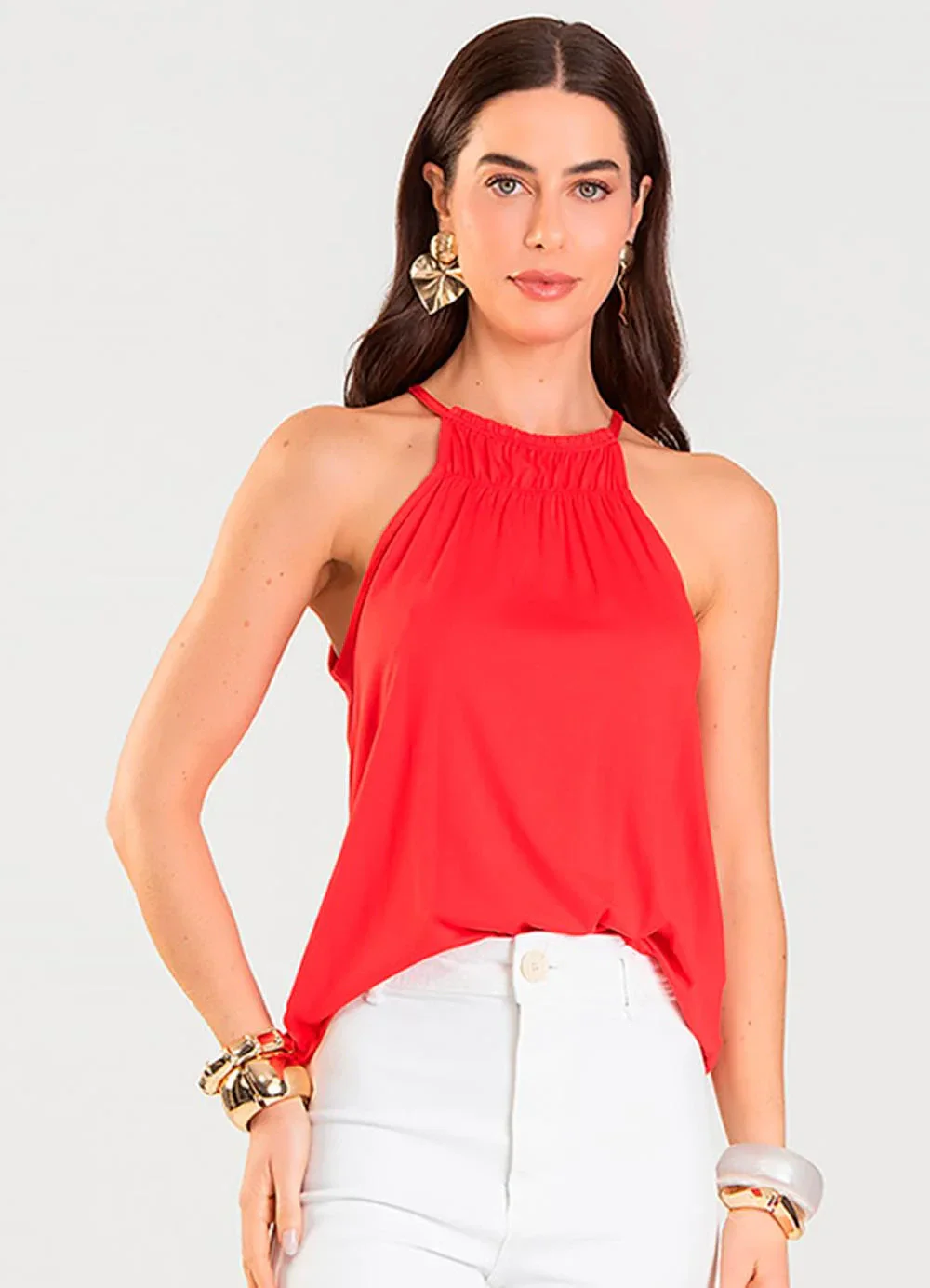 Select - Blusa Feminina de Alça Vermelho