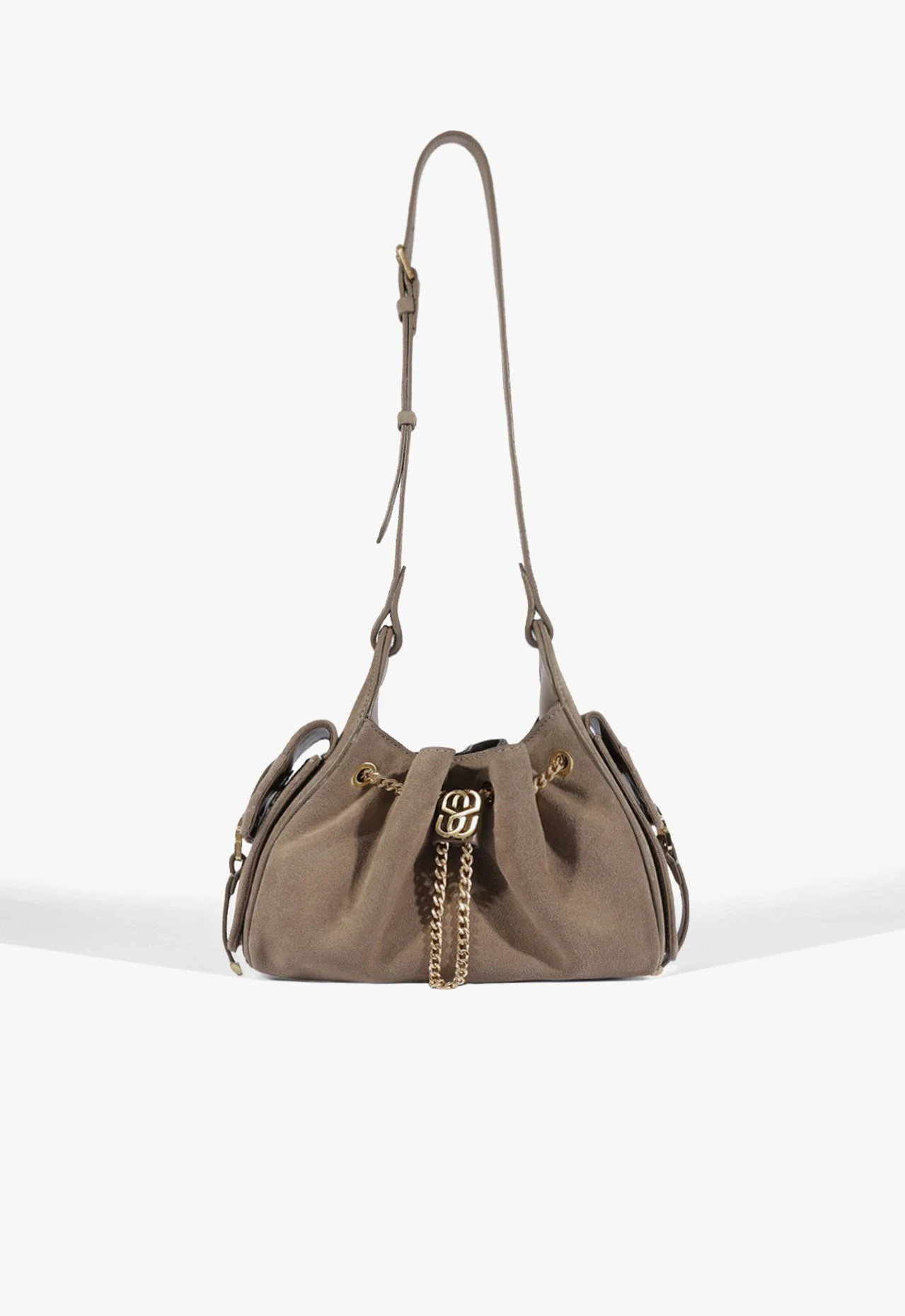 Bolsa Shoulder Media Lilibet Couro Cinza